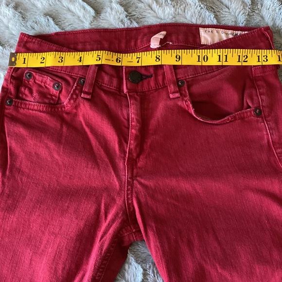 Rag & Bone red distressed skinny jeans sz 26 - Picture 3 of 10